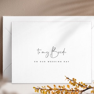 To my Bride on our Wedding Day Dainty Cards, Keepsake Note Cards, Wedding Thank You Card, Wedding Day Card Set, Wedding Note Card