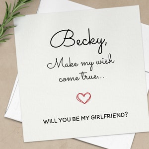 Haz realidad mi deseo propuesta de novia, personalizada ¿Serás mi tarjeta de novia, primera tarjeta de regalo de novia, serás mi tarjeta?