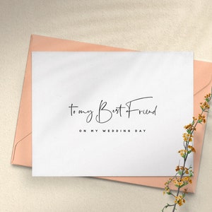 Aan mijn beste vriend op mijn trouwdag Sierlijke kaarten, aandenken notitiekaarten, bruiloft bedankkaart, trouwdag kaartenset, bruiloft notitiekaart