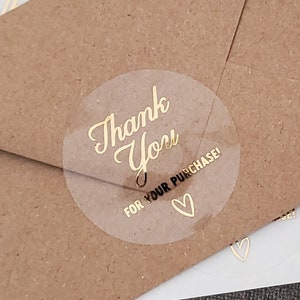 Merci pour votre achat d'autocollants, Merci pour votre commande d'autocollants, Étiquette d'autocollant d'emballage de remerciement, Joints ronds pour enveloppes pour petites entreprises