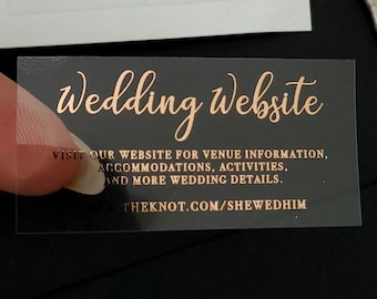 Wedding Website Sticker, Foiled Clear Wedding Stickers in Gold, Silver, Rose Gold, Visit our Website Sticker, Custom Wedding Website Sticker