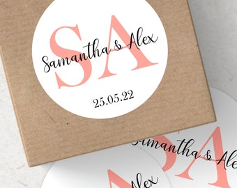 Monogram Wedding Favor Stickers, Wedding Labels, Personalized Wedding Favors, Custom Wedding Stickers, Wedding Envelope Seals, Initial Label