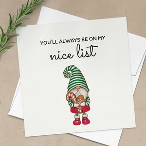 Je staat altijd op mijn mooie lijst Kerstkaart, Leuke Kerst Elf Cadeaukaarten, Kaarten voor hem of haar, Leuke Kerstkaart voor man, vrouw