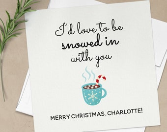 Carte de voeux de Noël personnalisée Carte de Noël chocolat chaud pour petit ami mari fiancé femme partenaire Joyeux Noël carte pour lui ou elle