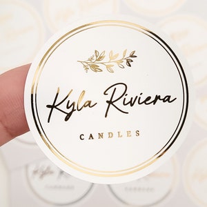 Gold Foil Product Labeling Stickers: Custom Business Packaging