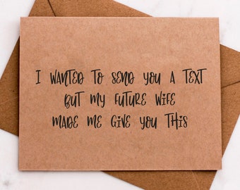 My Wife Made Me Do This Card, Funny Groomsman Proposal Card, Will You Be My Groomsman, Best Man Proposal,  Groomsman Gift, Proposal Idea