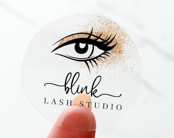 Custom Transparent Label Stickers Personalized Name Transparent Stickers  Wedding Logos Eyelash Waterproof Stickers