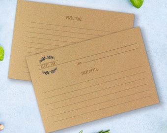 Kraft-receptkort, 4x6, dubbelsidiga, set om 24