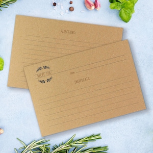 Craft Recipe Cards Bridal Shower Recipe Cards Brown Kraft Recipe Cards Abuela Regalo Wedding Recipes Wedding Party Recipe Cards 4x6 24CT