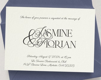 Elegant Calligraphy Wedding Invitations Personalized Modern Invites