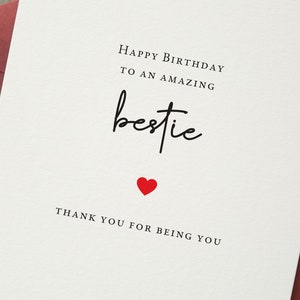 Birthday Card to an Amazing Bestie, Happy Birthday Card for Best Friend, Bestie Birthday Card, 30th, 40th, 50th Card, Any Age Birthday Card