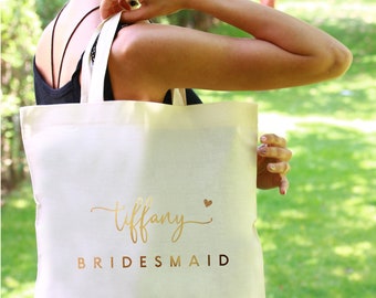 Personalized Tote Bag For Bridesmaids Wedding