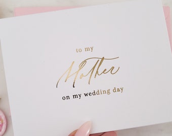 To my Mother Card, To my Mother on my Wedding Day Card, Wedding Party Cards, Mom Thank you Card, Wedding Day Cards, To my Mom, From Bride