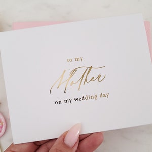 To my Mother Card, To my Mother on my Wedding Day Card, Wedding Party Cards, Mom Thank you Card, Wedding Day Cards, To my Mom, From Bride