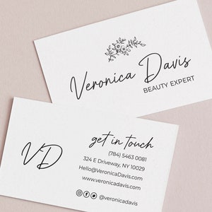 Blumen Visitenkarte, Visitenkarten, Visitenkarte Vorlage, 3x2,5 bearbeitbare Visitenkarten, Visitenkarten Druck, Beauty Studio, Nagelstudio