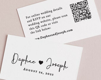Personalized QR Code Wedding Website Card: Modern RSVP Insert