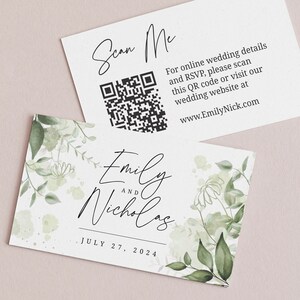 Luxuriöse grüne Hochzeits-Website-Karte, QR-Code-Website-Karten, Goldfolien-Hochzeitsbriefpapier, RSVP Online, benutzerdefinierte Beilagen-Details-Karten