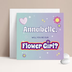 Personalisierte Blumenmädchen Vorschlag Karte: Individuelle Hochzeitseinladung