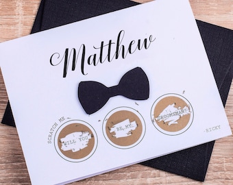 Funny Groomsmen Proposal Card, Personalized Will you be my Groomsman Scratch off for Gift Boxes, Best Man Proposal Cards Custom Man of Honor