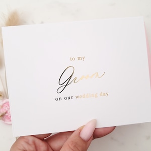 An meinen Bräutigam am Hochzeitstag Karte, Karte für Mann Hochzeitstag, Hochzeitstag Karte, Hochzeit Dankeskarte, Karte von Braut, zukünftige Frau
