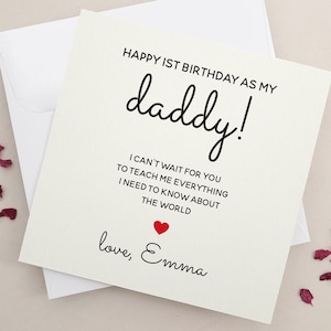 Personalized First Birthday as Dad Card, Daddy First Birthday Card, 1st Birthday as my Daddy, Birthday Card From Baby, Happy First Birthday