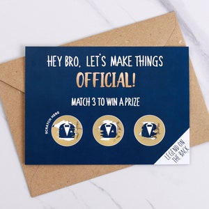 Funny Groomsman Proposal Card, Groomsman Scratch Card, Will You Be My Groomsman, Best Man Proposal, Funny Lottery Scratch to Win Cards Gold