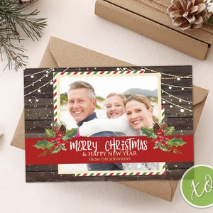 Cartolina di Natale Cartolina fotografica di Buon Natale Biglietti di Natale con foto di famiglia Biglietti di Buone Feste Biglietti di auguri di Natale Cartoline fotografiche