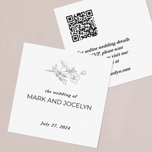 QR-Code-Hochzeits-Website-Karten, Goldfolien-Hochzeits-Website-Einsteckkarten, RSVP Online-Einschließungskarte, benutzerdefinierte Hochzeitseinlage-Details-Karte