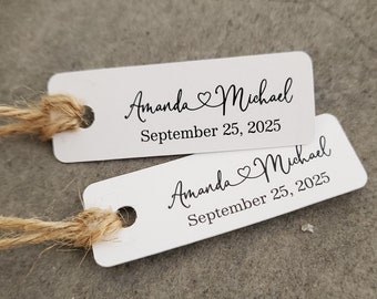 Small Wedding Favor tags, Custom Personalized Thank you Gift Tags for Weddings, Birthday, Bridal Shower, Baby Shower, Rectangular Tags