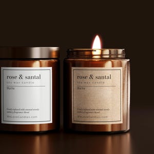 Custom Candle Labels: Kraft or White Textured – Personalized Jar Stickers