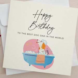 Simpatico biglietto di compleanno per papà cane, biglietto di compleanno per fidanzato, marito, miglior papà cane del mondo, buon compleanno, buono regalo dal cane