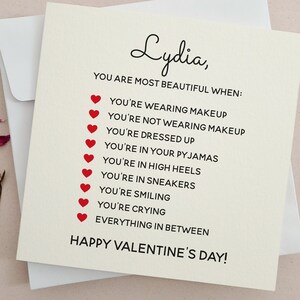 Carte de Saint-Valentin personnalisée pour petite amie, femme, fiancé, jolie carte de Saint-Valentin pour elle, vous êtes la plus belle carte de Saint-Valentin