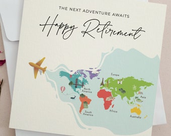 Happy Retirement Card, Cute The Next Adventure Awaits Card, Retirement Gift Card for Mother, Father, Friend, or Colleague, Best of Luck Card