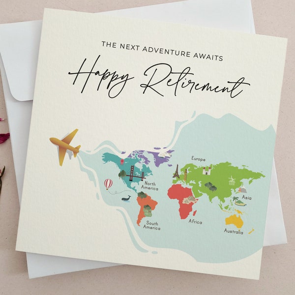 Happy Retirement Card, Cute The Next Adventure Awaits Card, Retirement Gift Card for Mother, Father, Friend, or Colleague, Best of Luck Card