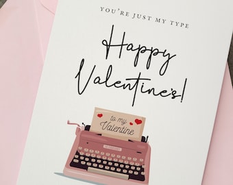 Valentines Day Card, Cute You're just my type Card, Happy Valentines Day Card For Boyfriend, Girlfriend, Funny Valentines Card For Partner