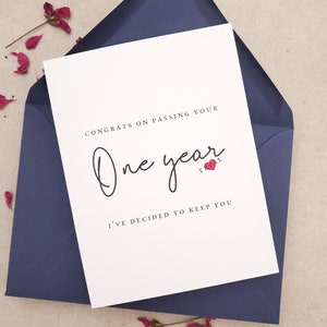 Funny One Year Anniversary Card Boyfriend Girlfriend 1st Anniversary for Him or Her Wedding Anniversary First Anniversary Gift for Husband