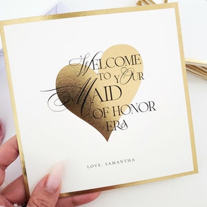 Biglietto di proposta per damigella d'onore, Vuoi essere la mia carta per damigella d'onore, Regalo per damigella d'onore, Benvenuti alle tue carte con lamina d'oro dell'era della damigella d'onore