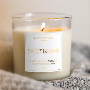 Custom Candle Labels Gold Foil Clear or White Vinyl Stickers Personalized Square Stickers for Jars, Soaps, Parfumes, Cosmetic Branding
