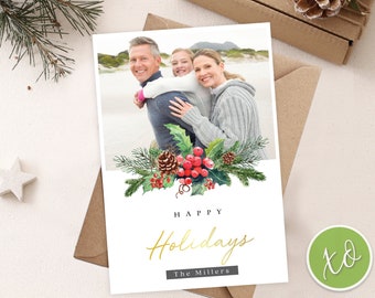 Photo Postcard Christmas Photo Postcard Christmas Greeting Cards Family Photo Card Happy Holidays Merry Christmas Cards Photo Greeting Card
