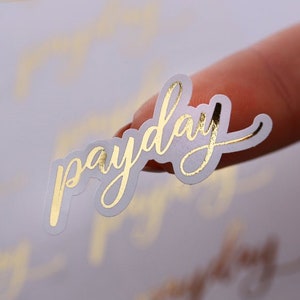 Planner Sticker Zahltag Agenda Sticker Funktionale Zahltag Sticker Gold Foiled Sticker Niedliche Gold Sticker Geld Sticker Finanzen Sticker