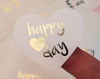 Happy Valentines Day Stickers, Valentine's Kids Stickers, Class Valetnines, Valentine's Gift Gold Stickers, Kid Valentine Favors For School