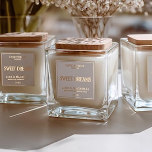 Individuelle Kerzenetiketten: Goldfolie, durchsichtige oder weiße Vinylsticker