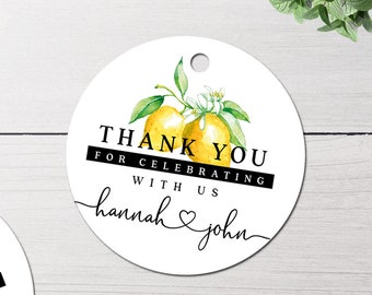 Lemon Wedding Favors Limoncello Gift Tags Wedding Gift Tags Rustic Wedding Botanic Wedding Thank You For Tags Personalized Wedding Gift Tag