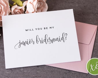 Will You Be My Junior Bridesmaid Card, Card for Junior Bridesmaid, Junior Bridesmaid Proposal Card Wedding Card Be My Junior Bridesmaid
