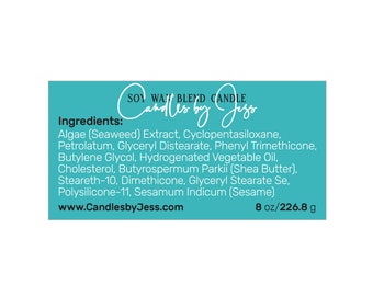 Small Ingredient Labels: Waterproof Candle & Cosmetic Stickers (2x1 inches)