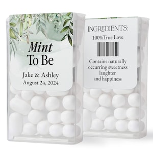 Greenery Mint to Be Tic Tac Stickers, Personalized Eucalyptus Wedding Favor Labels for Tic Tac Box Botanical Custom Rustic Labels for Favors
