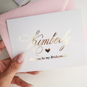 Elegante goud verijdelde bruidsmeisje voorstelkaart gepersonaliseerde Will You Be My Bridesmaid geschenkdooskaarten bruidsmeisje bruidsmeisje voorstelkaarten