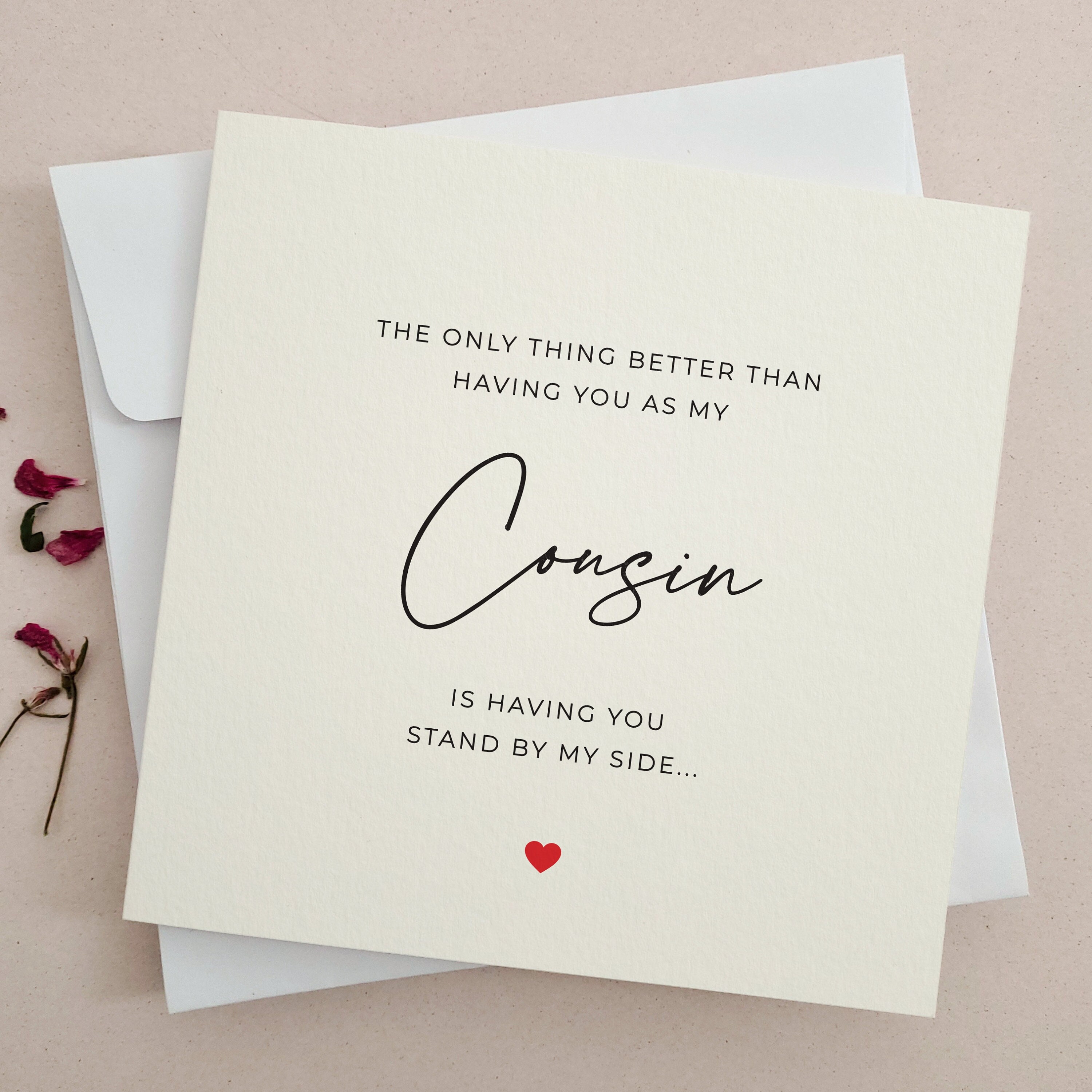 Cousin Bridesmaid Proposal Card: Elegant Wedding Party Request