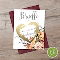 Floral Bridesmaid Proposal Card: Burgundy Scratch-Off Wedding Card product logo
