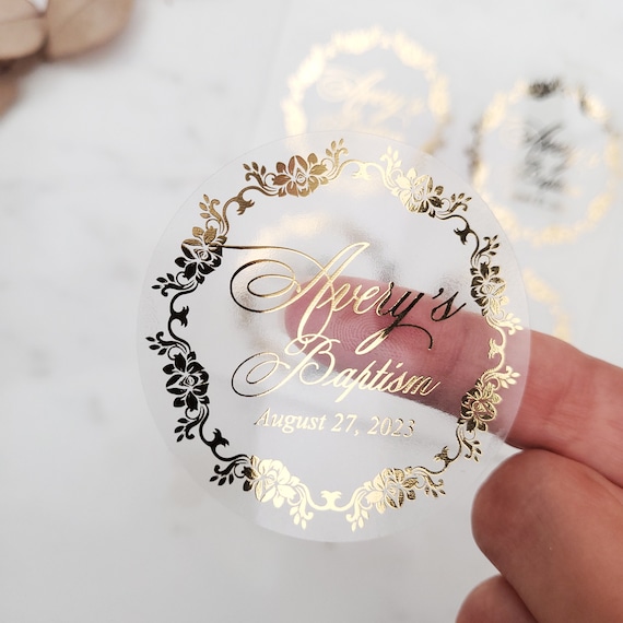 Personalized Metallic Gold Stickers 100% Waterproof, Custom Gold